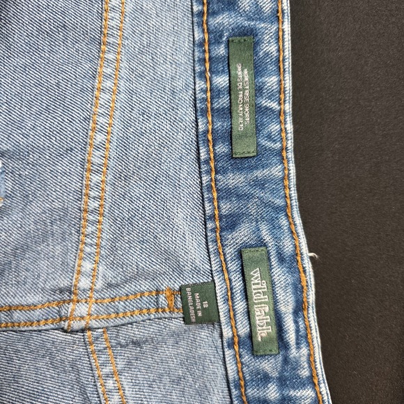 Wild Fable Womens Plus Size 18 High Rise Distressed Denim Shorts Blue Button Fly - Picture 7 of 10